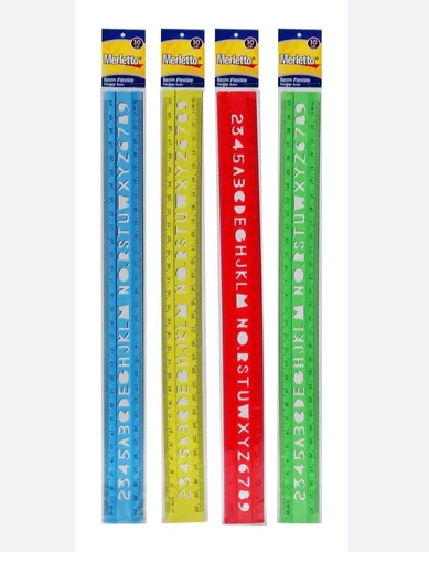 REGLA PLASTICA 30 CM LETRAS